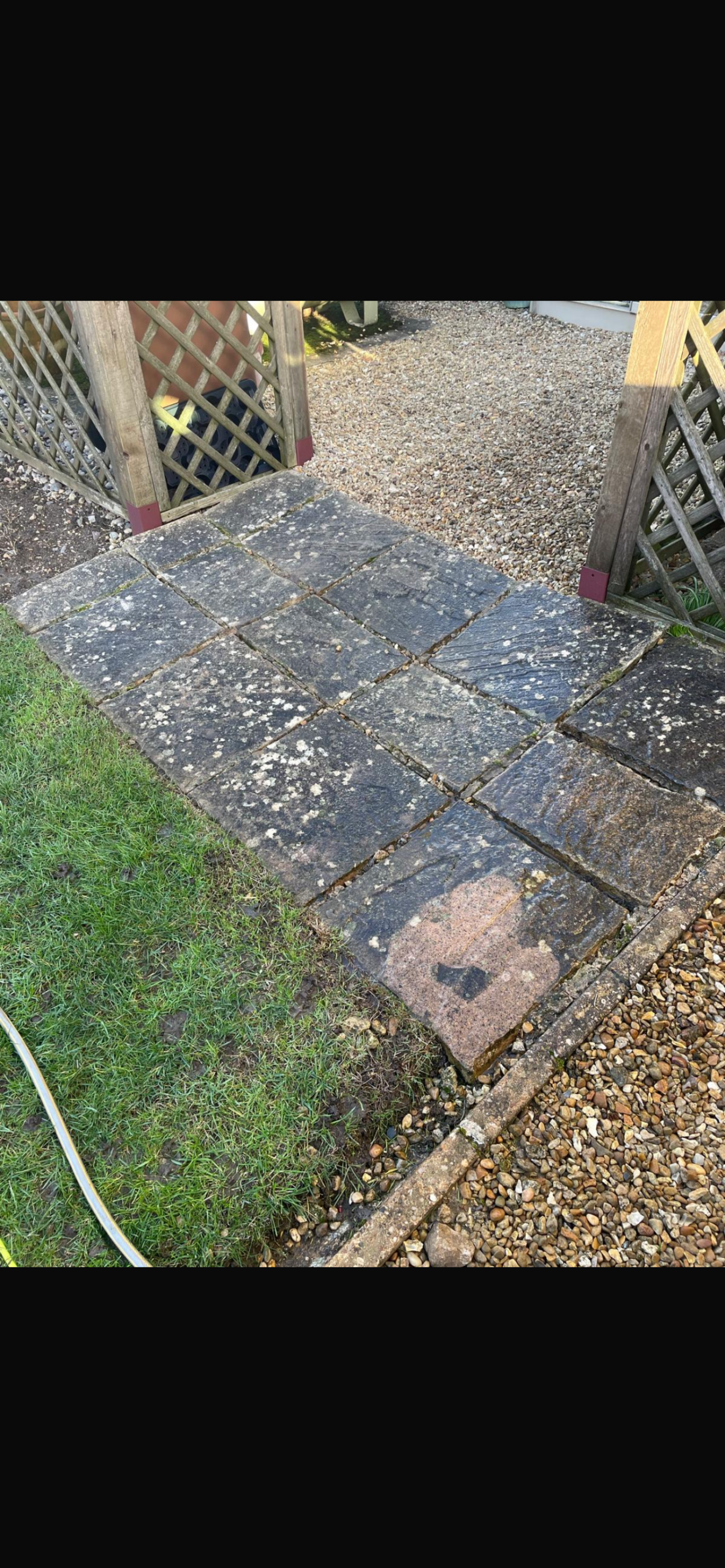 Exterior cleaning after service - clean and restored outdoor surface after professional cleaning